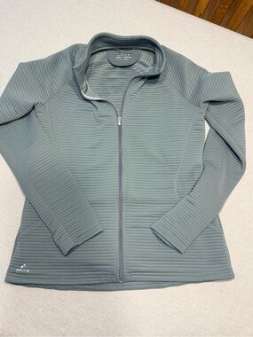 Adidas Golf Women's Quilted Zip-Up Jacket in Sage Green